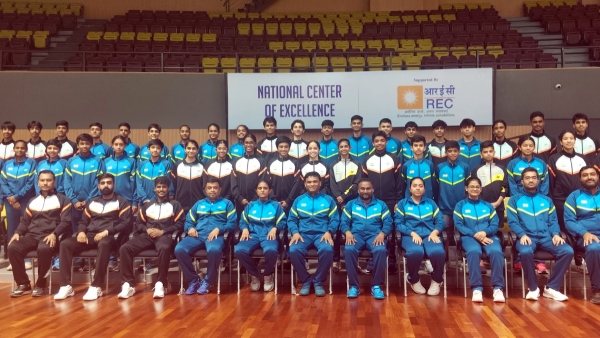 Indian U-17 amp amp U-15 squad along with coaches and support staff before their departure to Chengdu China for BAC U-17 U-15 Junior Championships Image BAI Media