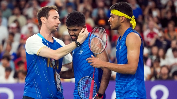 Mathias Boe consoles Satwik-Chirag after Paris Olympics 2024 loss