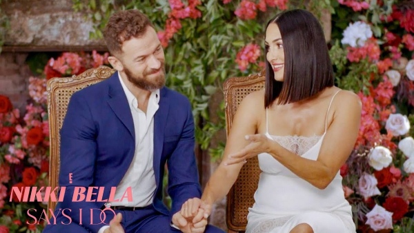 Nikki Bella and Artem during their wedding image courtesy YouTube