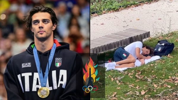 Paris 2024 Italian Gold Medalist Thomas Ceccon Sleeps in Park Due to Poor Olympic Village Conditions