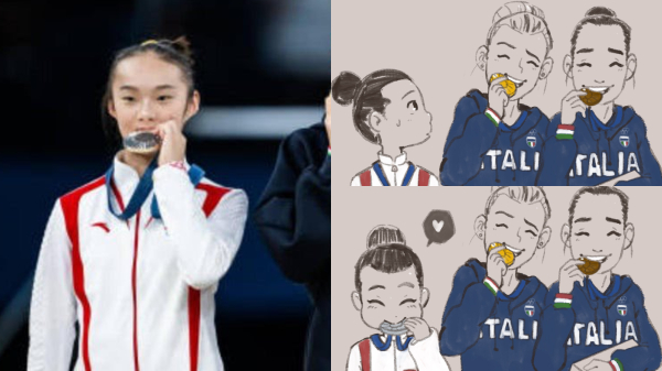 Zhou Yaqin’s Medal-Biting Moment Sparks a Fan Art Frenzy After Paris