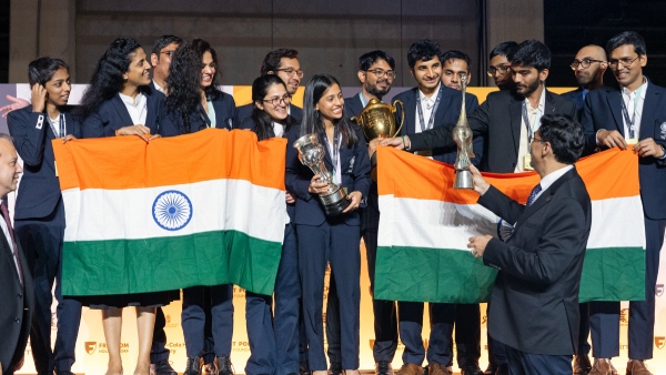 Team India clinch historic double gold at Chess Olympiad 2024 Image Courtesy FIDE Chess X Handle