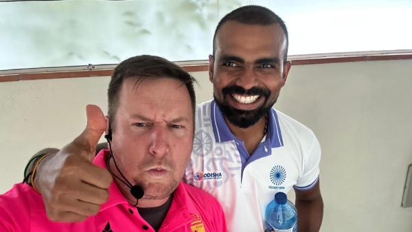 Jakub Mejzlik with PR Sreejesh Jakub Mejzlik with PR Sreejesh