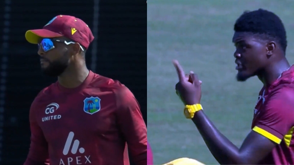 Alzarri Joseph and Shai Hope in bizarre alteracation during WI vs ENG 3rd ODI