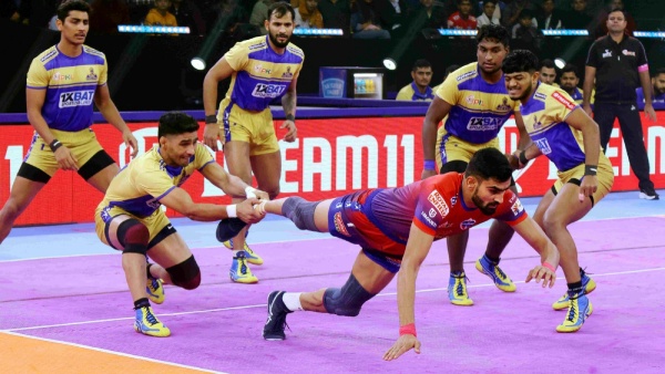 UP Yoddhas in action against Tamil Thalaivas