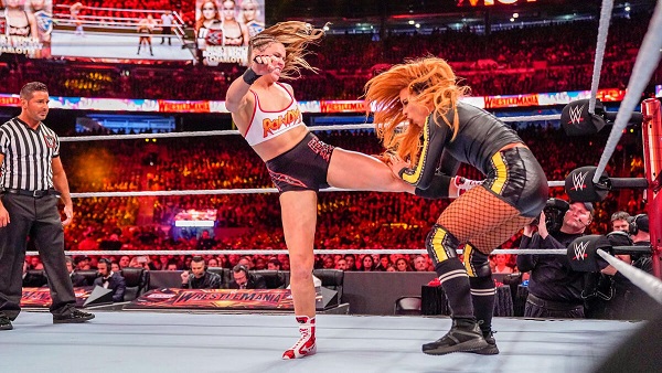 Becky Lynch at WrestleMania 35 image courtesy WWE com