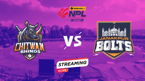 Chitwan Rhinos vs Janakpur Bolts NPL 2024 Live Streaming and Telecast details