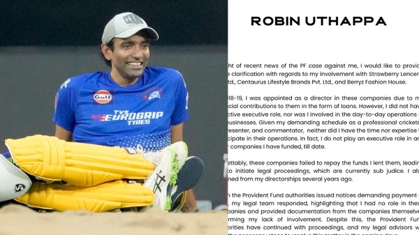 Robin Uthappa breaks silence amid Fraud Allegations claims Non-Involvement and pursuing Legal Action