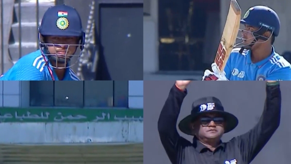 Vaibhav Suryavanshi hits six outside the Sharjah Stadium