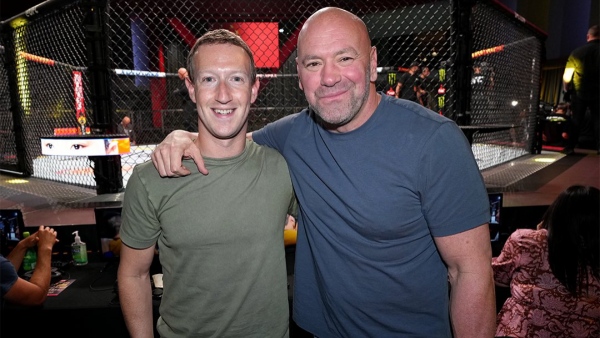 Dana White right with Meta founder Mark Zuckerburg Image Courtesy danawhite X Handle