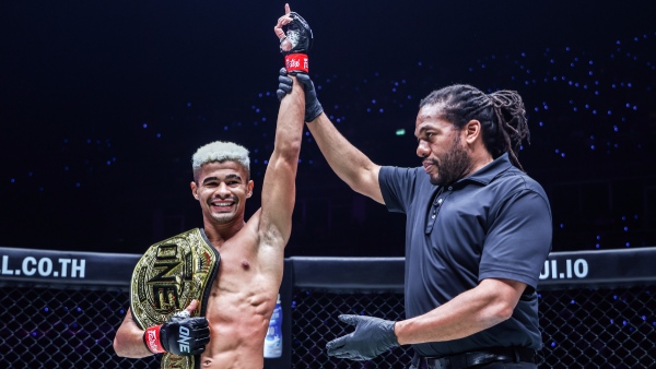 Fabricio Andrade reacts after ONE 170 win Image Courtesy ONE Championship Media Fabricio Andrade reacts after ONE 170 win Image Courtesy ONE Championship Media