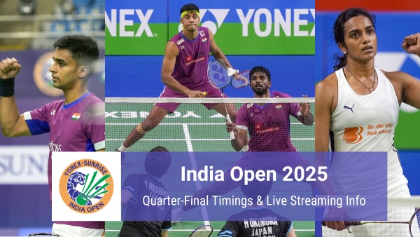 India Open 2025 Quarter-Final Live Streaming Details