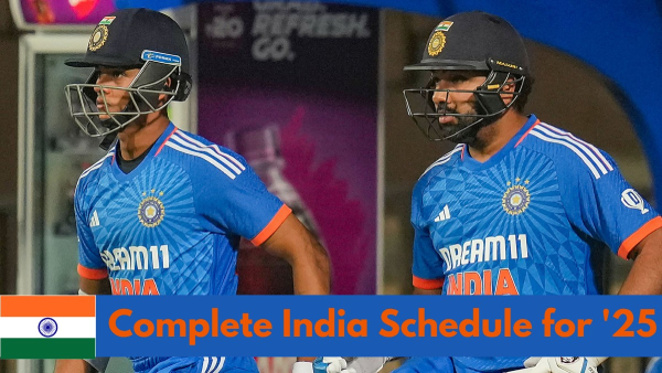 Indian cricket team schedule for 2025