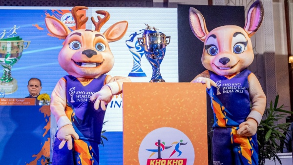 The Kho Kho World Cup 2025 Trophy and Mascots unveiled Image Courtesy KKFI