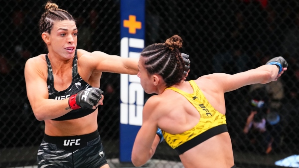 L-R Mackenzie Dern punches Amanda Ribas during UFC Vegas 101 main event Photo by Chris Unger Zuffa LLC via Getty Images