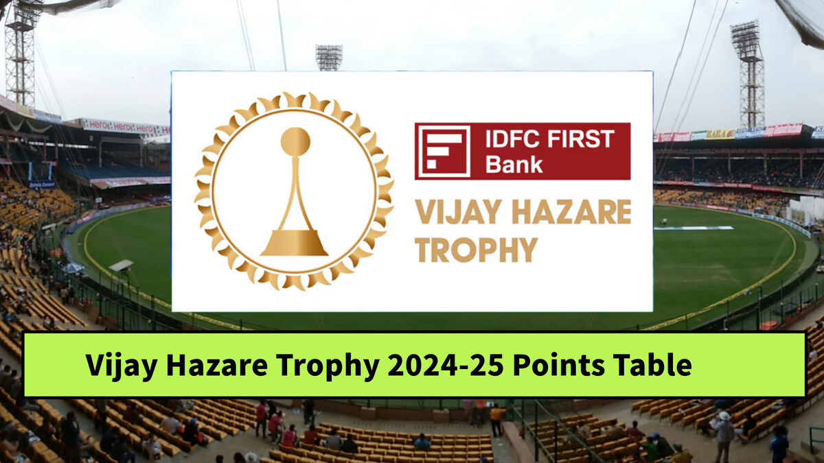 Vijay Hazare Trophy 202425 Points Table Updated Standings, Results, Qualified Teams after