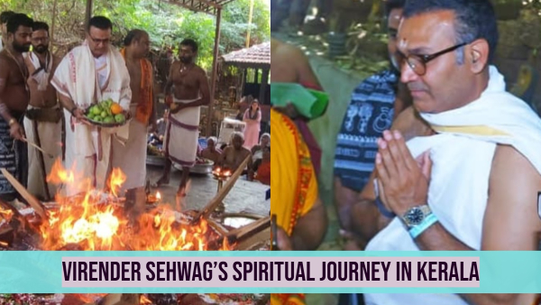 Virender Sehwag during spiritual journey to Kerala Images Courtesy Virender Sehwag Instagram Account