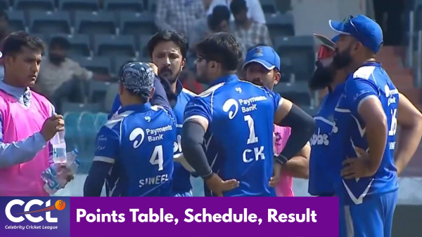 CCL 2025 Points Table Schedule Results on February 22