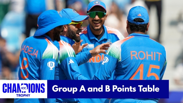 Champions Trophy 2025 Points Table Group A and Group B