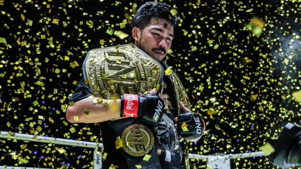 Prajanchai PK Saenchai reacts after title defence at ONE Fight Night 28 Image Courtesy ONE Championship Media