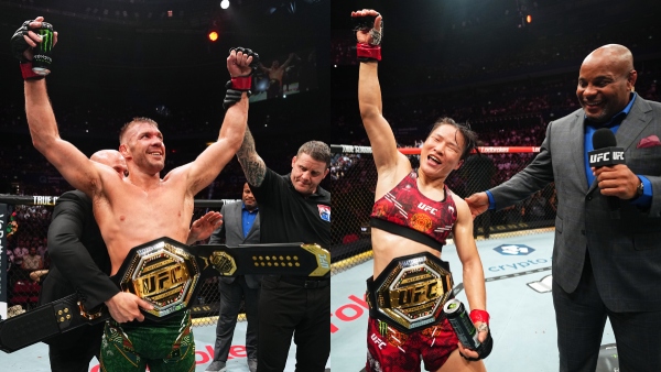 Dricus Du Plessis and Zhang Weili defend their titles at UFC 312 Image Courtesy Getty Images via UFC Media