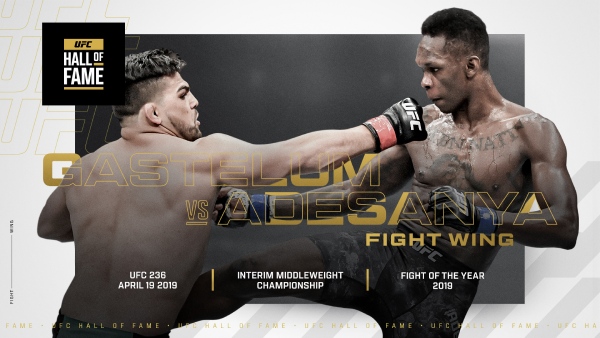 Adesanya vs Gastelum interim title clash at UFC 236 to be inducted into Hall of Fame Fight Wing