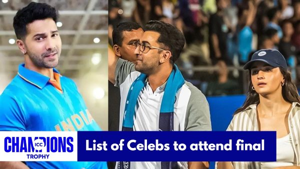 Bollywood celebrities Champions Trophy 2025 final india vs new zealand ranbir kapoor alia bhatt varun dhawan