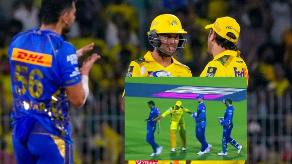IPL 2025 MS Dhoni s Hilarious Bat Treatment to Deepak Chahar After CSK s Win Over MI Goes Viral - Watch