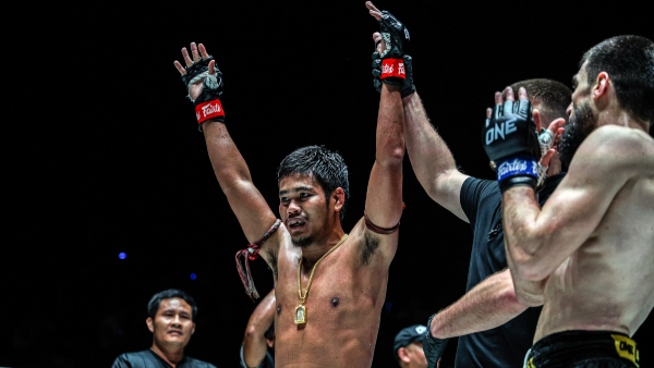 Maunthai PK Saenchai reacts after ONE Friday Fights 100 victory Image Courtesy ONE Championship Media