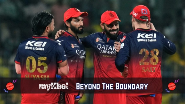 RCB captain Rajat Patidar and his teammates celebrate during victory over CSK at Chepauk