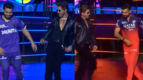 KKR vs RCB Virat Kohli Rinku Singh join the Dance Floor with SRK Move with Bollywood Tunes - Watch