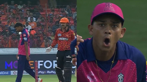 SRH vs RR Yashasvi Jaiswal s Wild Throw hits Sandeep Sharma s Chest Rajasthan Royals React