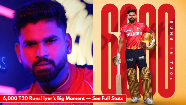 IPL 2025 Shreyas Iyer Completes 6 000 T20 Runs PBKS Skipper IPL Winner and Record Holder Shines Bright