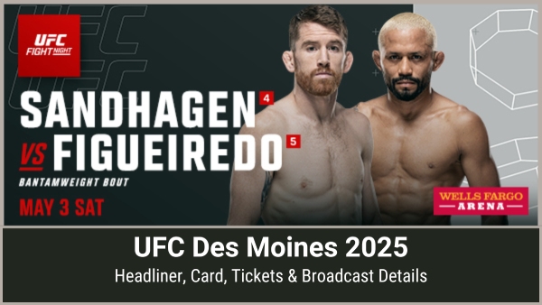 UFC Des Moines 2025 tickets and broadcast details