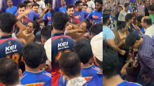 Female fan fight ipl 2025 mumbai indians delhi capitals