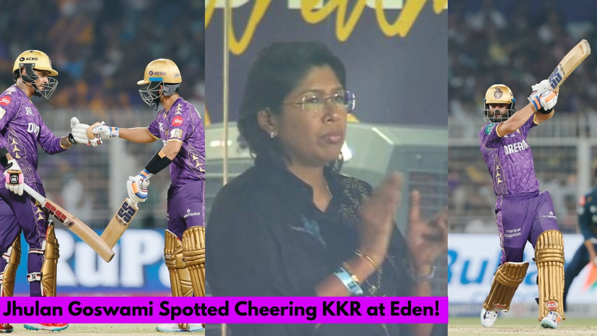 IPL 2025 KKR vs GT Jhulan Goswami Spotted In Stands At Eden Gardens