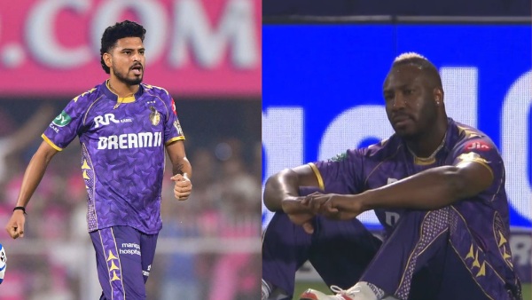 KKR vs SRH Andre Russell drops Kamindu Mendis denies Vaibhav Arora Rare Milestone