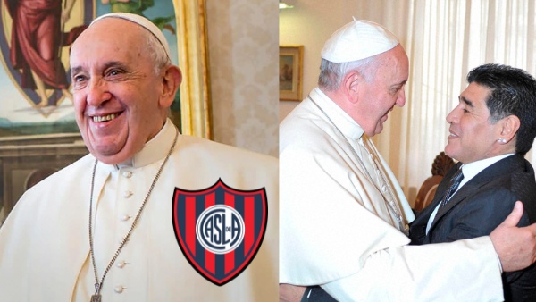 Pope Francis supported Argentine Club with Membership No 88 235 met Lionel Messi and Diego Maradona