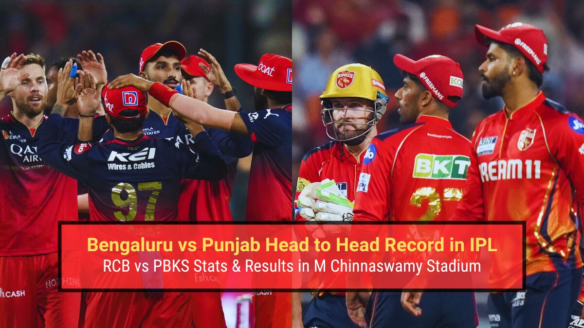 RCB vs PBKS Head To Head Record, Stats & Results in M Chinnaswamy Stadium  Bengaluru Ahead of IPL 2025 Match 34 - myKhel