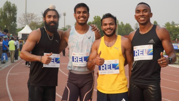 Indian Open Relay Championship Reliance team post a time of 38 69 seconds to improve men s 4x100m national relay record