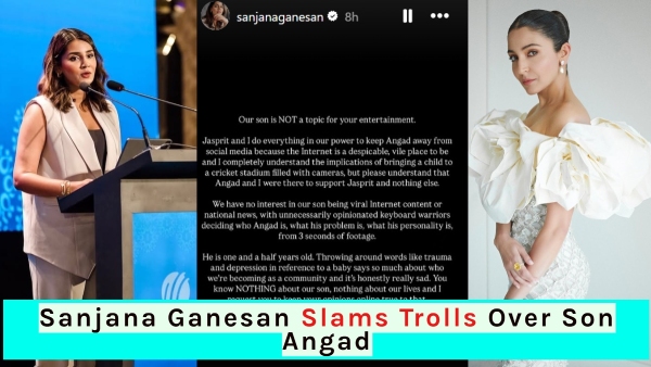 Sanjana Ganesan Slams Trolls Over Son Angad