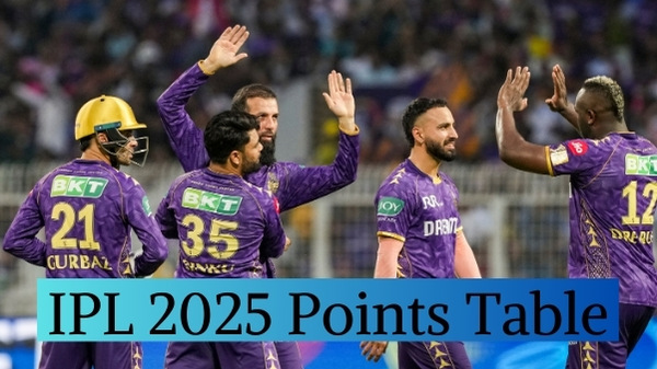 IPL 2025 Points Table on May 4 after KKR beat RR RCB MI SRH CSK PBKS LSG GT DC