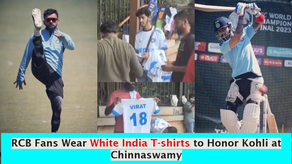 RCB Fans Wear White India Shirts to Honor Kohli at Chinnaswamy