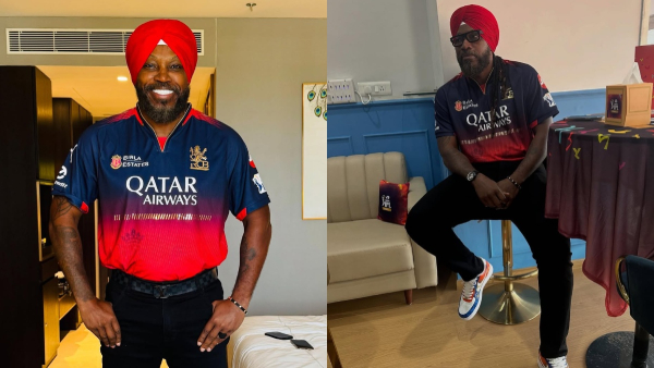 IPL 2025 Final Chris Gayle Rocks PBKS Turban RCB Jersey amp amp Fire Shoes Backs Both Teams in Viral Show of Support