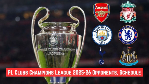Who will Premier League clubs Arsenal Liverpool Chelsea Man City Spurs amp amp Newcastle face in Champions League Group Stages