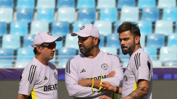 Rohit Sharma Virat Kohli seen in Intense Chat with Gambhir during India Practice Session