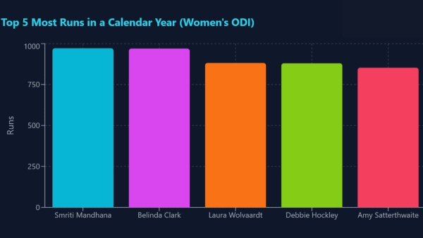 Smriti Mandhana Score Most ODI Runs in a Calendar Year