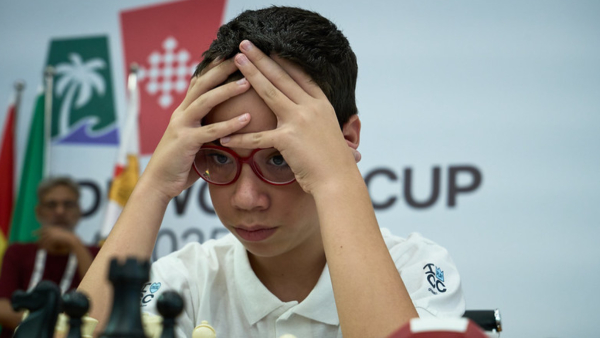 FIDE World Cup Goa 2025 Faustino Oro the youngest player in the event during Game 2 of Round 1
