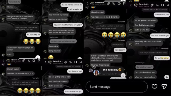 Is Palash Muchhal cheating Smriti Mandhana Viral Screenshot sparks Controversy amid Wedding Postponement