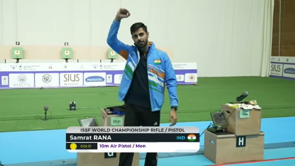 ISSF World Championships Samrat Rana Shoots Gold in 10m Air Pistol